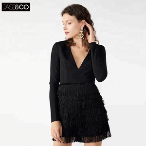 Mujeres de moda de Primavera de la <span class=keywords><strong>ropa</strong></span> de los diseños de moda Sexy escote manga larga vestidos <span class=keywords><strong>Online</strong></span> - Product Image 6