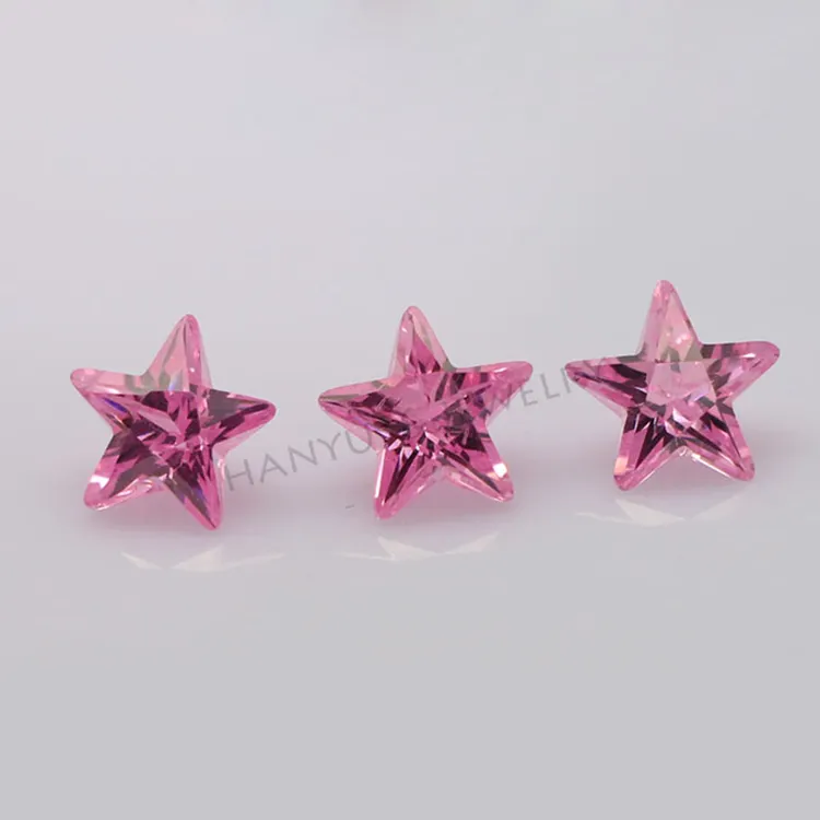 Wuzhou Gems Pink Color Star Shape Cubic Zirconia Stones