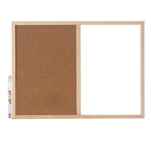 WD11 Modell Magnetischen Kiefer Holz Gerahmte Halb Kork Bulletin Board Halb Whiteboard Kombination Bord