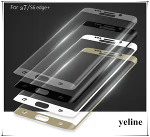 3D transparent screen curved tempered glass for samsung s7 edge