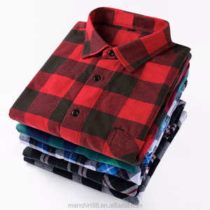 Ultima Camicia in Flanella a Quadri Design Manica Lunga Slim Fit Alta Qualità Cotone Casual Spessa con Contrasto <span class=keywords><strong>di</strong></span> Colore per Uomo - Product Image 2