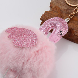 Llavero rosado lindo de la muñeca de la felpa del flamenco - Product Image 4