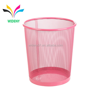 صندوق نفايات ورقي من سلك المكتب والمنزل معدني أسود مربع القاع دائري - Product Image 3