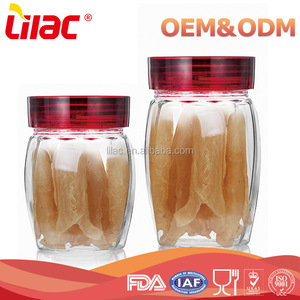 <span class=keywords><strong>Gros</strong></span> Promotionnel Écrou Fruits Sucrerie Effacer borosilicate alimentaire de stockage bocaux de verre hermétiques - Product Image 1