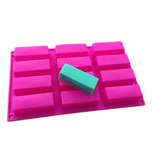Khuôn Làm Xà Phòng <span class=keywords><strong>Silicone</strong></span> Hình Gạch Hình Chữ Nhật <span class=keywords><strong>12</strong></span> Khoang Logo Theo Yêu Cầu Của Nhà Máy Khuôn Làm Bánh Mì Bánh Mì Nhỏ Không Chứa BPA - Product Image 1