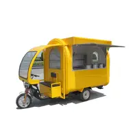 Tricycle de cuisine mobile de rue, camion de nourriture, camionnette de vente de collations, chariot de crème glacée personnalisé rapide, 2022