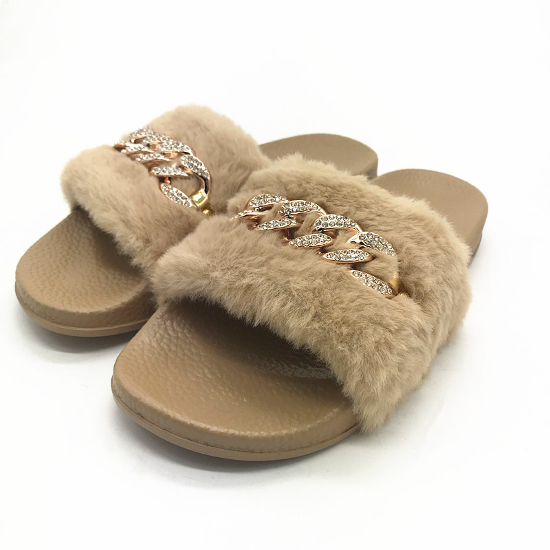 Меховые шлепанцы Greatshoe для женщин, уличные шлепанцы, женские зимние меховые шлепанцы, оптовая продажа женских шлепанцев из искусственного меха