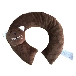 Benutzer definierte Brown Neck Wrap Gefüllte Kirsche Kräuter samen Weiche Schulter Unterstützung Mikrowelle Heizkissen Kissen für Freund Geschenke