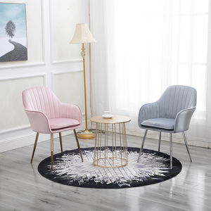 Tela de terciopelo de lujo nórdico, patas de <span class=keywords><strong>Metal</strong></span> dorado, silla de comedor para restaurante, sillón de pierna de <span class=keywords><strong>Metal</strong></span>, silla de cocina - Product Image 6