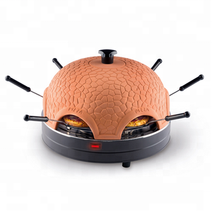 Portatile Italiano di Mattoni di Terracotta Casa Mini Forno Elettrico Per Pizza Maker Macchina Fonduta <span class=keywords><strong>Set</strong></span> 6 Persona Pizza Cupola - Product Image 1