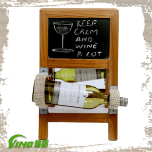 Présentoir personnalisé avec comptoir de 250ml, porte-bouteille avec étiquette de prix, tableau noir, support de menu en bois antique - Product Image 3