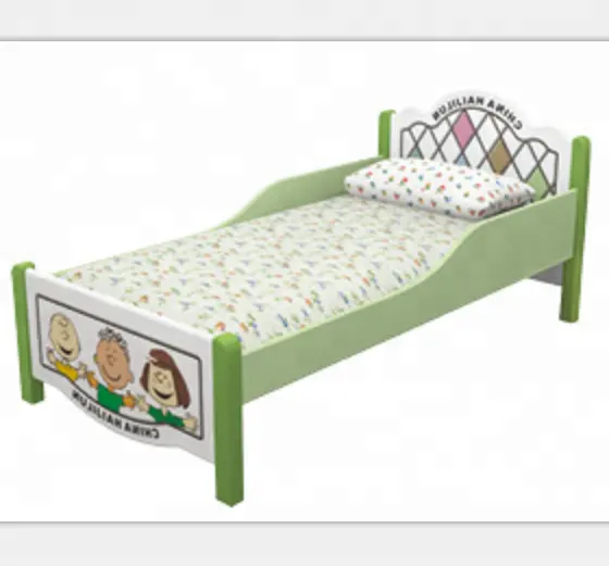 Safe and durable kindergarten furniture commercial wooden bed for sale