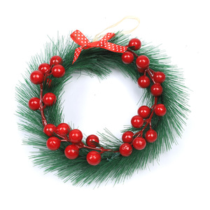 Guirlande de Noël pour porte d'entrée Guirlande décorative Berry & <span class=keywords><strong>Evergreen</strong></span> avec variantes de décorations de feuilles rouges - Product Image 3
