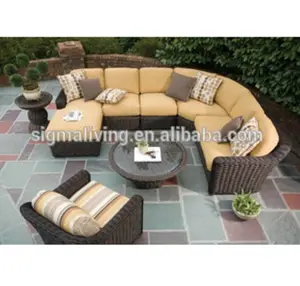 Wholesale nice garden outdoor furniture semicircular sofa rattan modular sofa sets