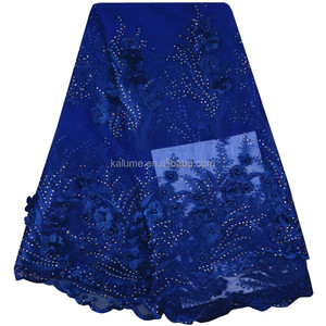 Azul real últimos cordones <span class=keywords><strong>de</strong></span> flores 3D africanos 2018 apliques <span class=keywords><strong>de</strong></span> flores bordadas <span class=keywords><strong>tela</strong></span> <span class=keywords><strong>de</strong></span> diamantes <span class=keywords><strong>de</strong></span> imitación <span class=keywords><strong>para</strong></span> vestido <span class=keywords><strong>de</strong></span> novia 863 - Product Image 1