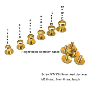 4mm-10mm Brass Screwback <strong>Button</strong> <strong>Stud</strong> for Leather - Product Image 4