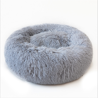 Livraison directe usine chinoise meilleur prix long rond palissandre calmant chien lit cordon en peluche lit pour animaux de compagnie