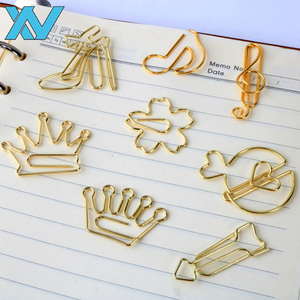 Clips en fil métallique doré de divers motifs – Point d'interrogation, dollar, poisson, flèche, étoile, diamant, nœud, note de musique pour usage au bureau - Product Image 4