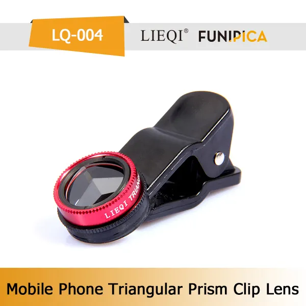 クリップカメラレンズ三角柱360度熱い販売のメガネプリズムipフィット用カメラのレンズ光学lenlq-004すべての携帯電話