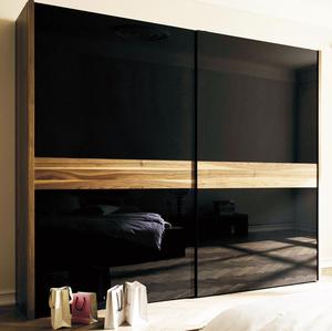 High-end Custom Bedroom Furniture Promotions Top Grade Black Back Painted Glass Sliding Door <strong>Wardrobe</strong> Bedroom Storage <strong>Wardrobe</strong> - Product Image 3
