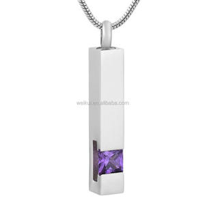Collier d'urne carrée en acier inoxydable Magnifique pendentif souvenir commémoratif pour <span class=keywords><strong>maman</strong></span> papa ou animal de compagnie chat/chien-Bijoux de crémation - Product Image 3