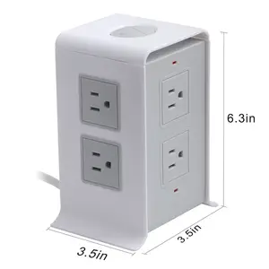 Power Strip with USB Surge Protector 8 Outlets 4 USB Port Charger Charging Tower