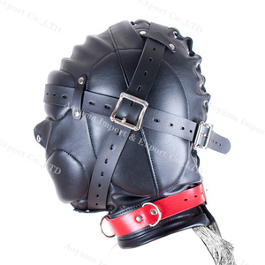 Esclave Flirt punir pour Couple couvre-chef entièrement fermé <span class=keywords><strong>masque</strong></span> de sexe harnais <span class=keywords><strong>masque</strong></span> de tête contraintes capuche restrictive avec ceinture en cuir - Product Image 5