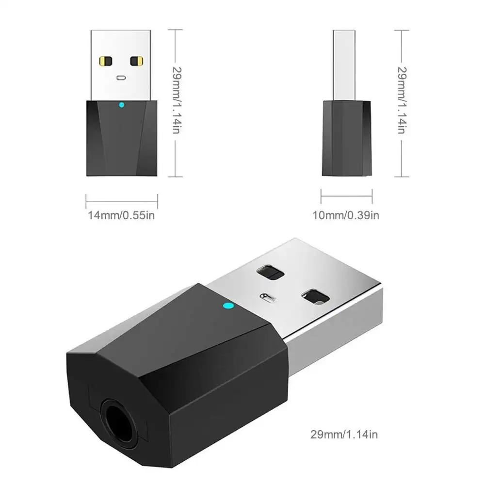 Factory USB Wireless Bluetooth Music Stereo Receiver Adapter Audio 3.5mm Music for Laptop Bluetooth Receiver Connect