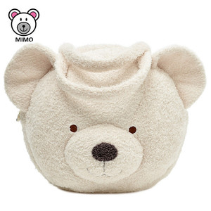Adorable Mochila con Forma <span class=keywords><strong>de</strong></span> Cabeza <span class=keywords><strong>de</strong></span> Oso <span class=keywords><strong>de</strong></span> Peluche para Niños, Venta al por Mayor, Personalizada, Linda, <span class=keywords><strong>de</strong></span> Peluche, Suave, para Bebés, Blanca - Product Image 2
