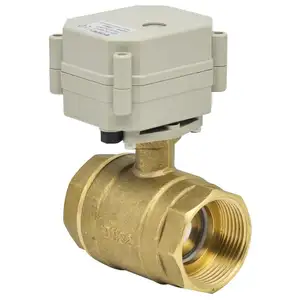 Katup Mini 1-1/4 ''Kuningan 2-Way Indikator dan Manual Override Electric Motorized Ball Valve