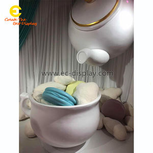 Escultura de tetera gigante personalizada tienda de exhibición visual merchandising accesorios decorativos para tazas - Product Image 5