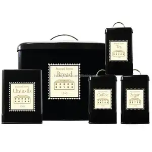 Contenedor <span class=keywords><strong>de</strong></span> almacenamiento <span class=keywords><strong>de</strong></span> alimentos esmaltados, <span class=keywords><strong>caja</strong></span> <span class=keywords><strong>de</strong></span> <span class=keywords><strong>pan</strong></span> galvanizado para encimera <span class=keywords><strong>de</strong></span> cocina, 5 uds. - Product Image 1