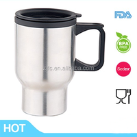 Taza de viaje de acero inoxidable, 16oz, con tapa y mango, venta al por mayor, 2016