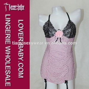 Fleur garniture rose point jarretière Slip et <span class=keywords><strong>string</strong></span> Super déshabillé jarretière Sexy Babydoll - Product Image 1