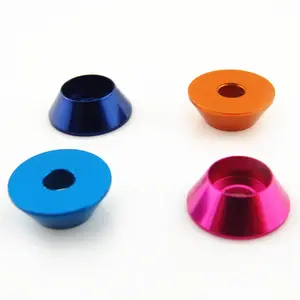 OEM एल्यूमीनियम मोड़ वॉशर छेद के साथ Anodized एल्यूमीनियम Countersunk वॉशर