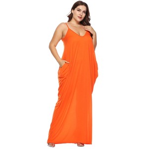 Taglie forti donna estate Sexy cavezza profonda V scollata spiaggia abito Casual con tasca - Product Image 3