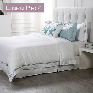 LinenPro 100% Point de Croix En Coton <span class=keywords><strong>Drap</strong></span> De Lit 5 Étoiles Hôtel Ensembles de Literie En Lin - Product Image 1
