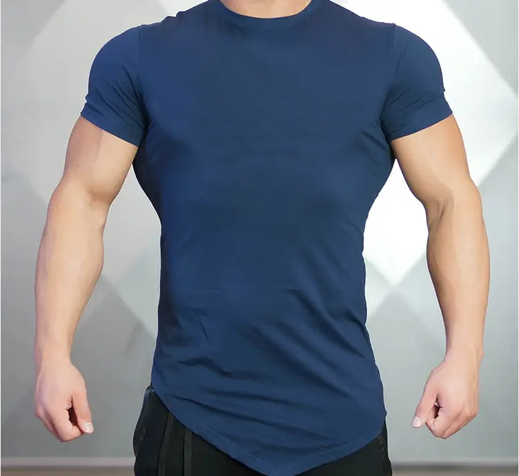 Logotipo personalizado em branco poliéster gym musculação fitness comprimido personalizado camisa dos homens t