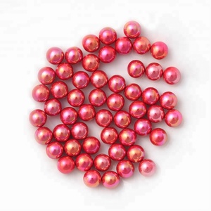Perle di Plastica Rotonde Rosa Senza Foro, Perle Imitazione Tinte per Creazione di Gioielli, Braccialetti e Collane Fai-da-Te - Product Image 3