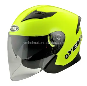 ECE & DOT-casco de seguridad para motocicleta, media cara abierta, con visera de protección facial completa, YM-630, 3/4
