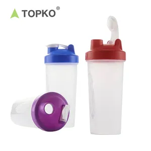 BPA free mix color 600ml plastic protein shaker water bottle