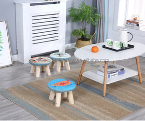 Children <strong>mushroom</strong> round shaped solid development wood wooden foot <strong>stool</strong> ottoman living room furniture removable cover 4 - Product Image 4