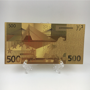 <span class=keywords><strong>24K</strong></span>金箔ユーロ500紙幣新年ギフト用プラスチックスタンド付き - Product Image 4