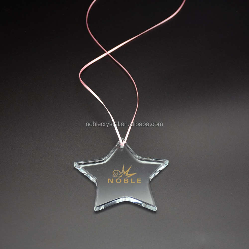 Adorno de estrella de cristal transparente personalizado, adorno colgante de Navidad