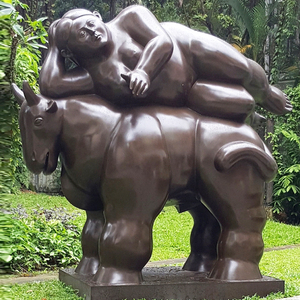Célèbre sculpture <span class=keywords><strong>reproduction</strong></span> bronze fernando <span class=keywords><strong>botero</strong></span> grosse dame et statue de cheval - Product Image 6