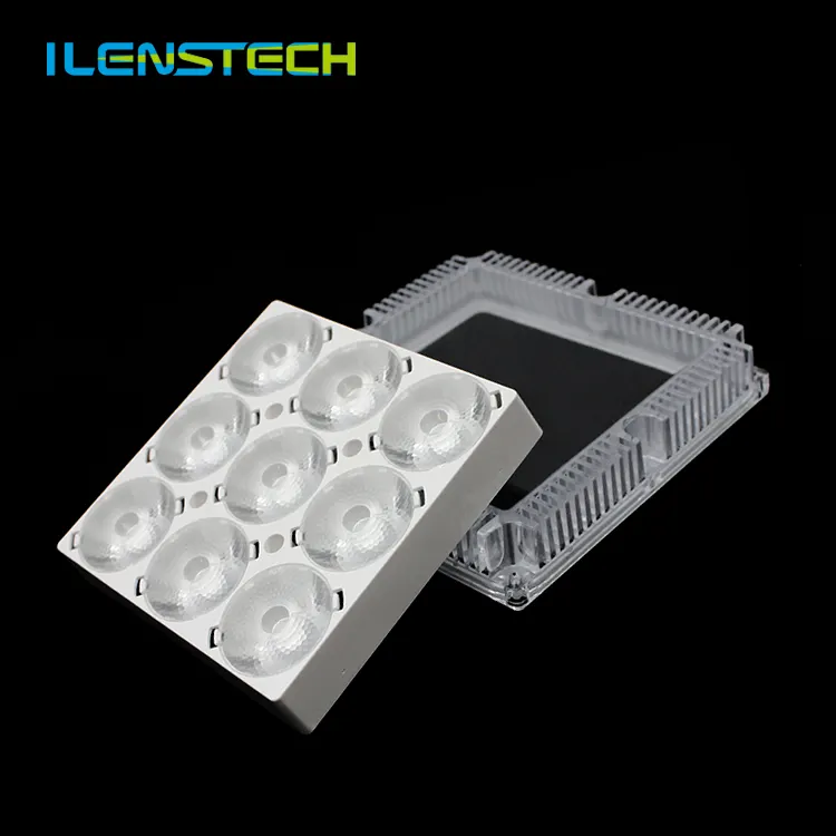 Ilenstech Clear Acrylic Lens Array 9in1 Led Optical Lens 10 Degree Led Smd Lens