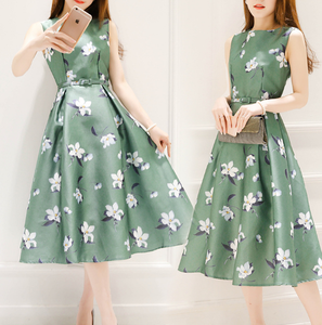 Vestidos de Verano para Mujer, Estilo Casual, <span class=keywords><strong>Elegante</strong></span>, Estampado Floral, Sin Mangas, Venta al Por Mayor de Fábrica - Product Image 4