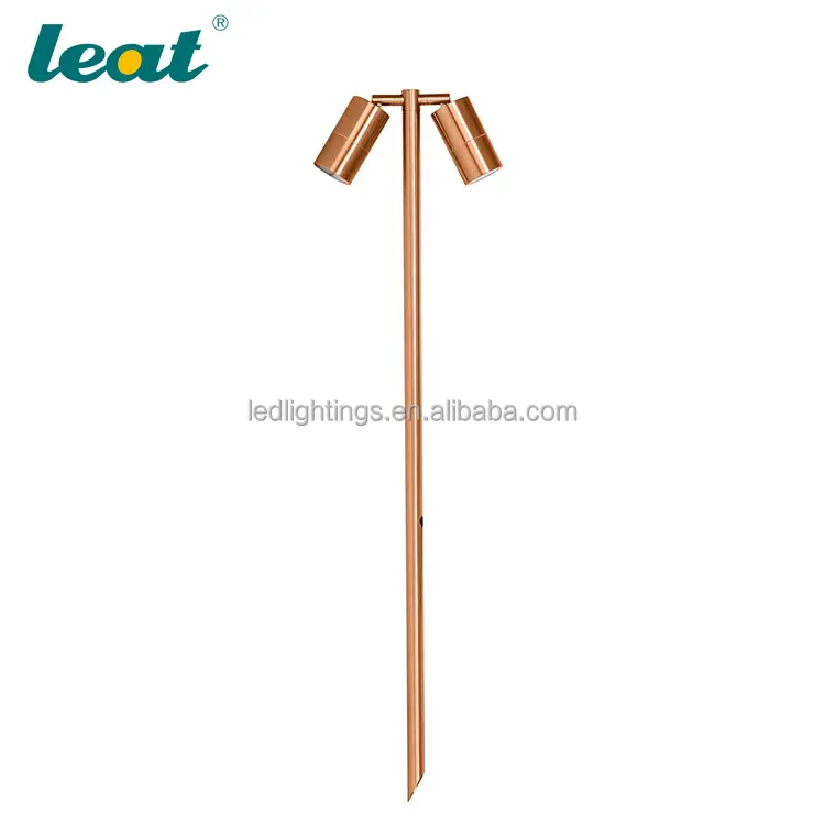 landscape outdoor copper twin spike light garden weatherproof ip65