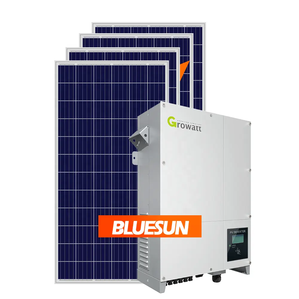 Bluesun हवा हालत उपयोग 10kw ग्रिड सौर प्रणाली पर industri के साथ सौर पैनल