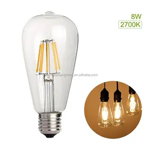 Antika LED ampul ST64 temizle Vintage LED Edison ampul 8W dim Edison stil Vintage LED Filament ampul dekorasyon ev